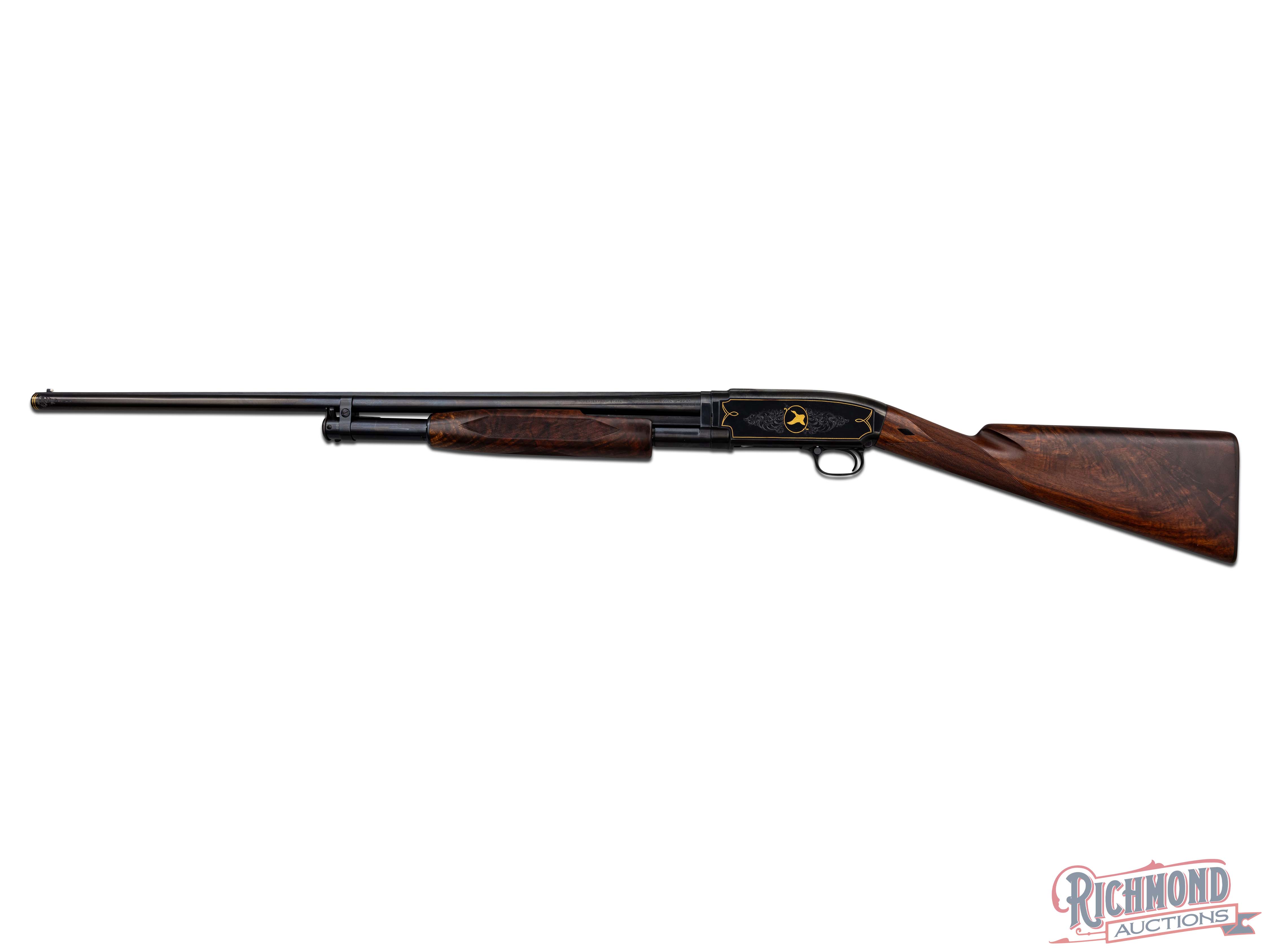 1936 Winchester Model 12 Upgraded Engraved & Gold Inlaid 20 GA Pump ...