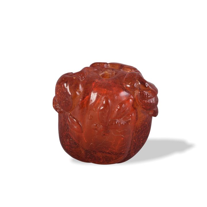 Chinese Gourd-Shaped Amber Snuff Bottle, 18th Century