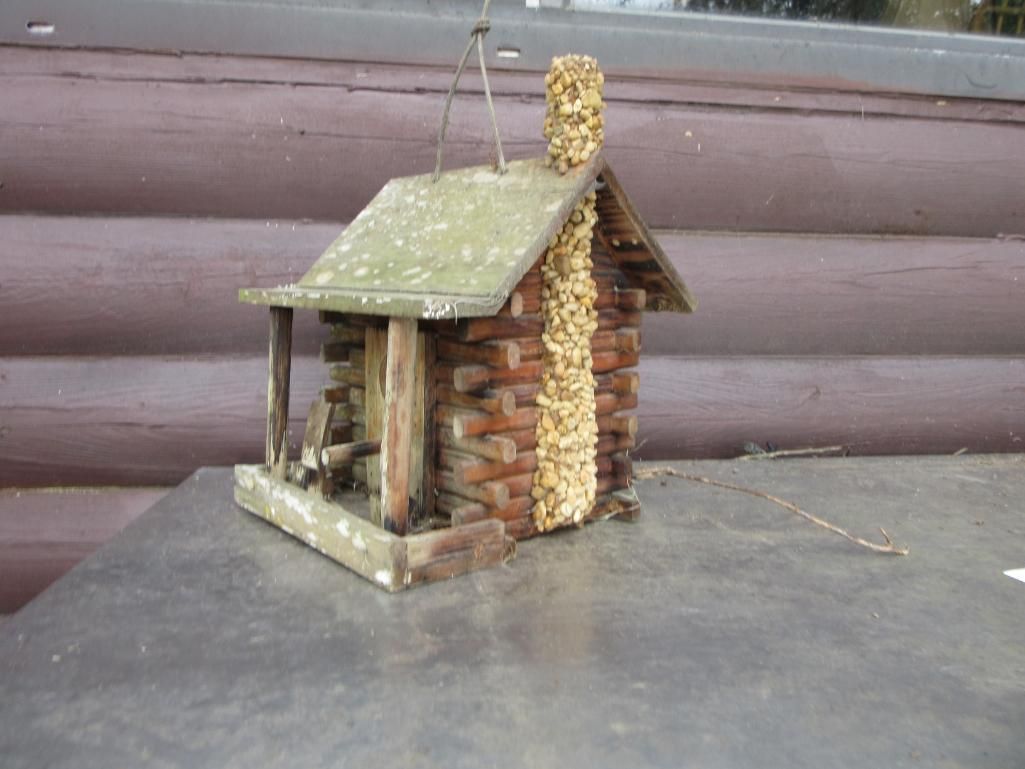 Log Cabin Bird House The After Auction