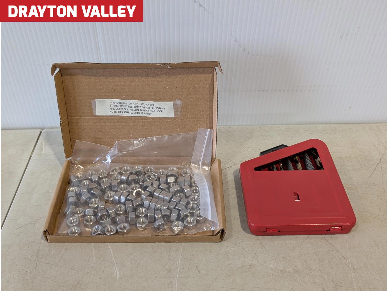 100 Piece Hex Lock Nuts and Drill Bit Set [25HD05997-044] | Team Auctions
