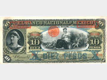 M299l – 10 Pesos El Banco Nacional de México, 1902. AU.