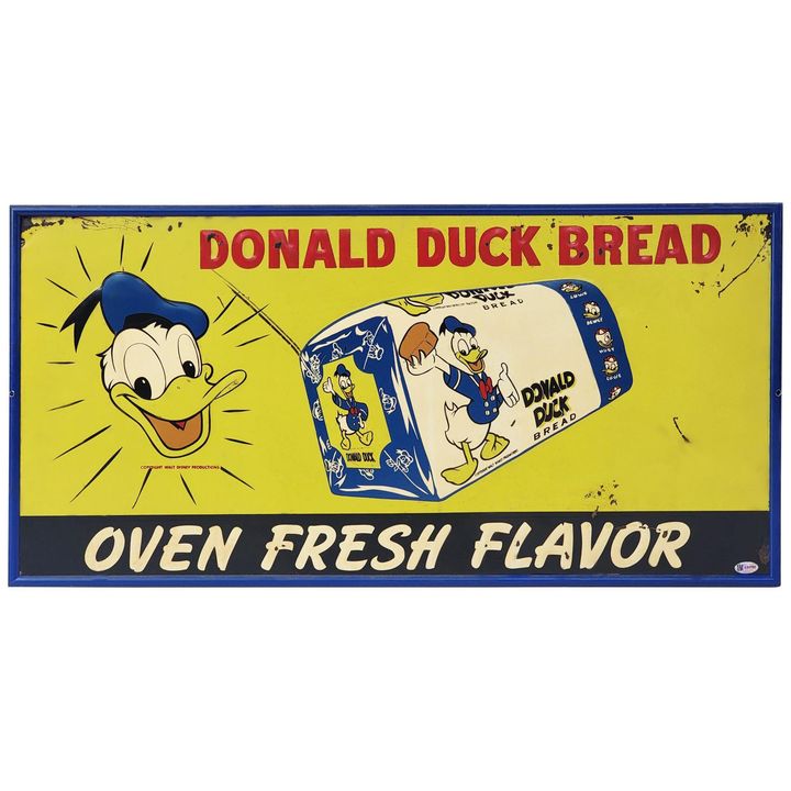 Donald Duck Bread "Oven Fresh Flavor" Metal Sign (TAC)