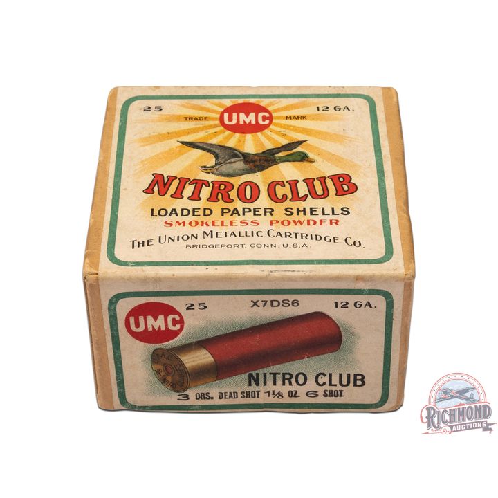 Remington UMC Nitro Club Loaded Paper Shot Shells 12 GA Box with Mallard Duck Two Piece