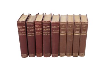 Collection of Five Winston Churchill Books and Four Agatha Christie Books