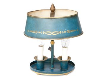 Antique Italian Tole Petite Bouillotte Lamp