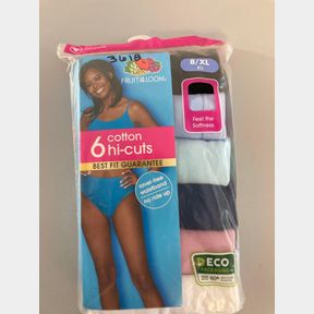 Fruit of the Loom - Women's Cotton Hi-Cut Panties - Size 8 XLarge - 6 Pairs