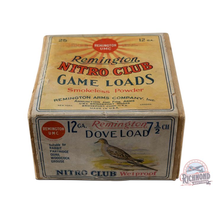 Box Only of Remington U.M.C. "Dove Load" Nitro Club Shotshells 12 GA
