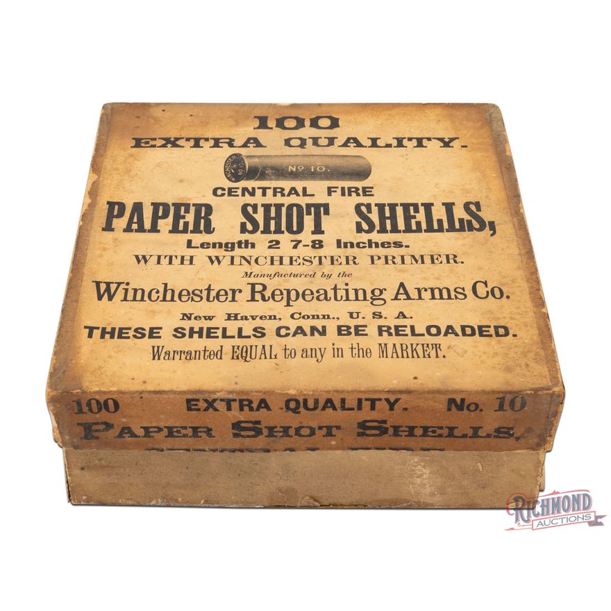 Early Winchester 100 Round 10 Gauge Primed Extra Quality Empties Two ...