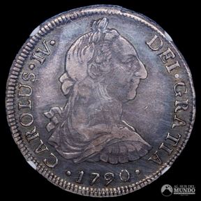Chile, Santiago. 8 Reales. 1790 (Carlos IV). DA. NGC XF Details.