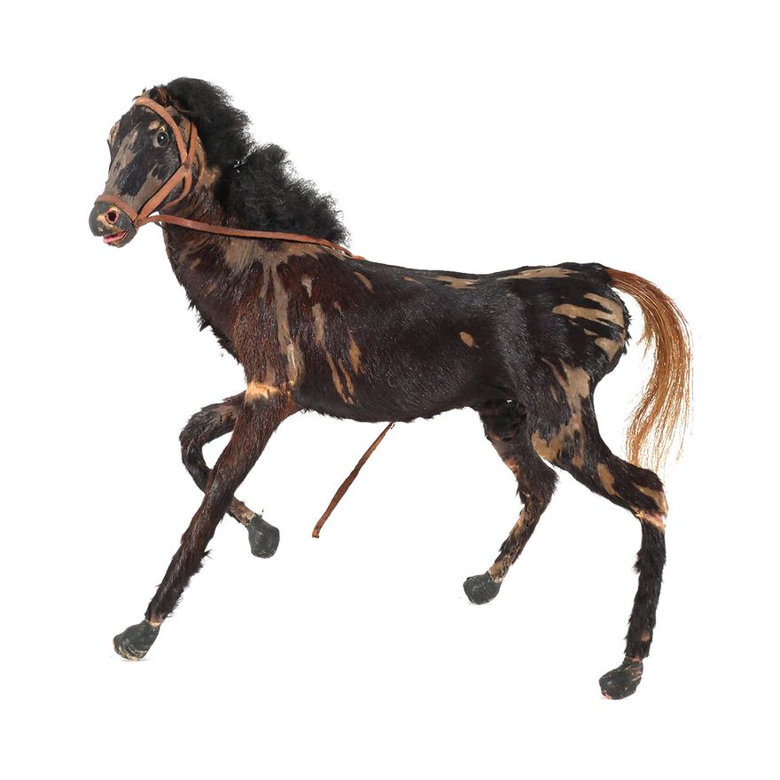 Antique Toy Horse w Calf Skin