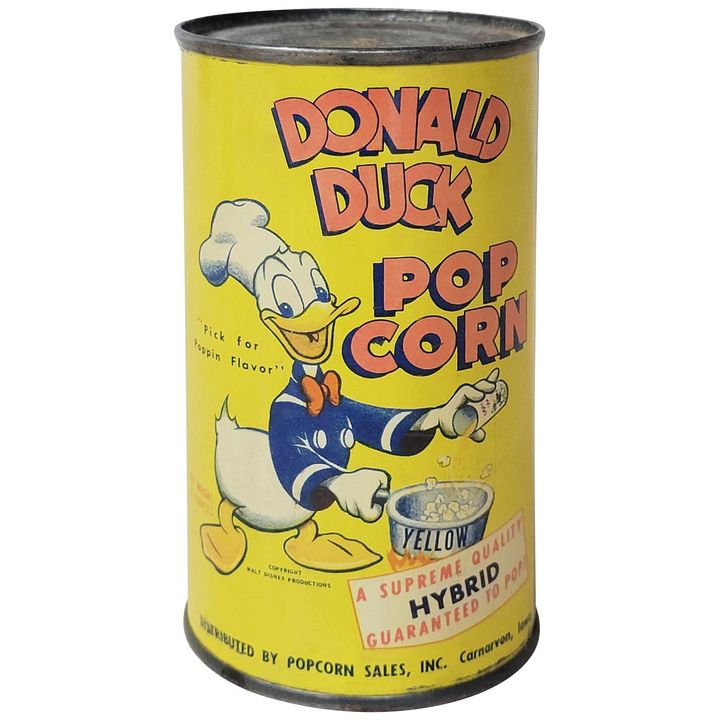 Donald Duck Pop Corn Metal Can