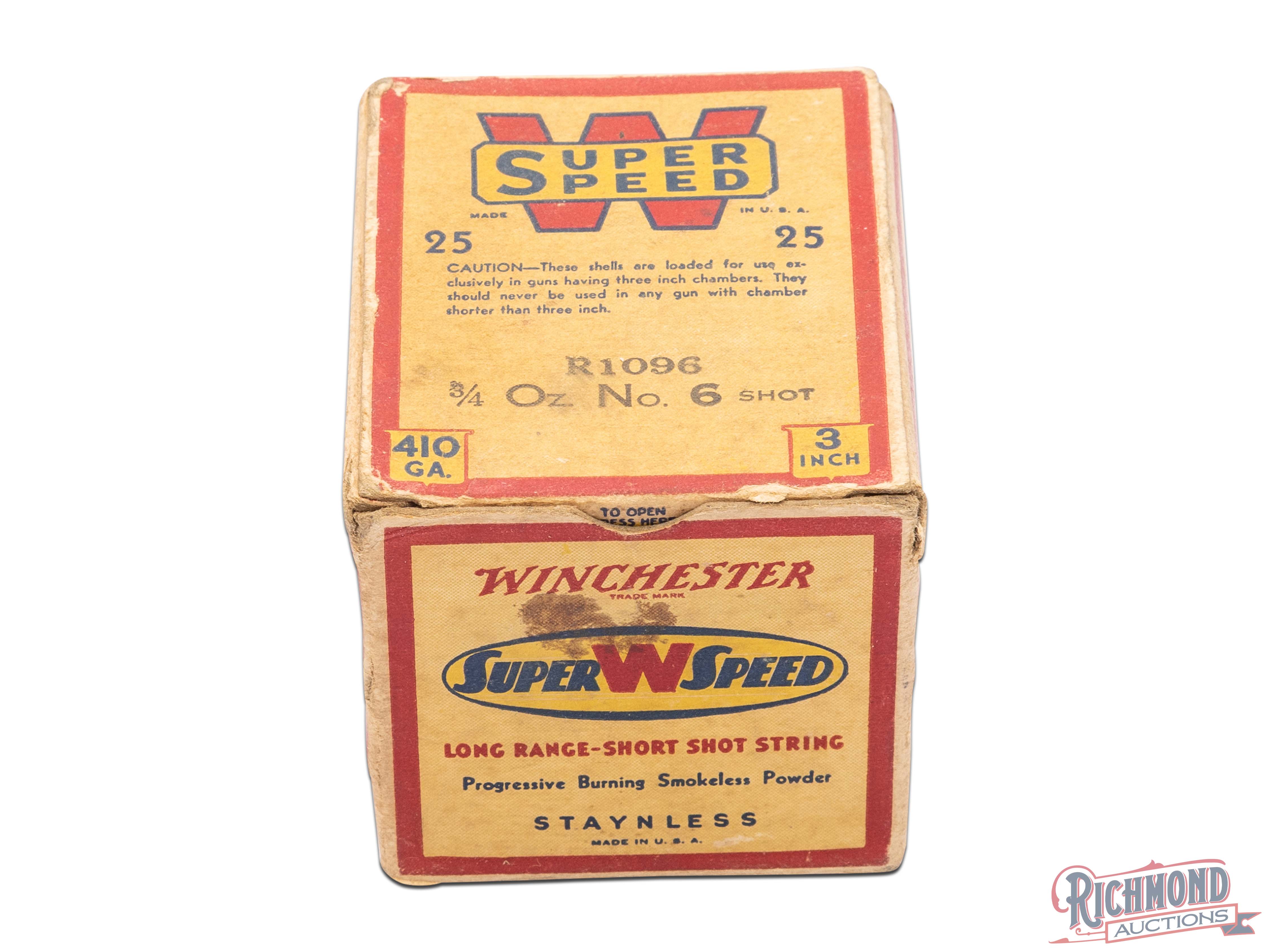 Full Box Of Winchester Super Speed .410 Gauge 3 Inch Staynless Shot ...