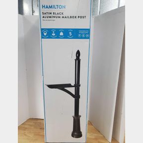 Architectural Mailboxes - Hamilton In Ground Steel Mailbox Post - Black