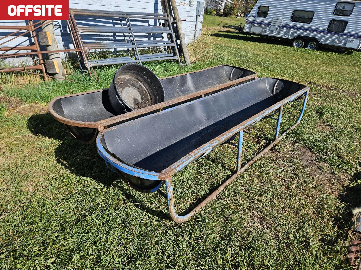 (2) 10 Ft Steel Framed Poly Lined Feed Bunks [25JC05001-036] | Team ...