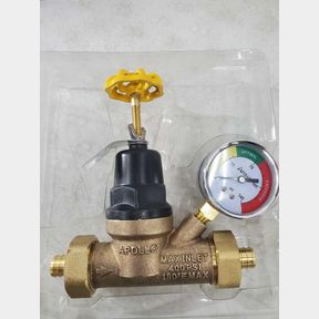 Apollo 3/4 in. Bronze Double Union PEX-B Water Pressure Regulator with Gauge