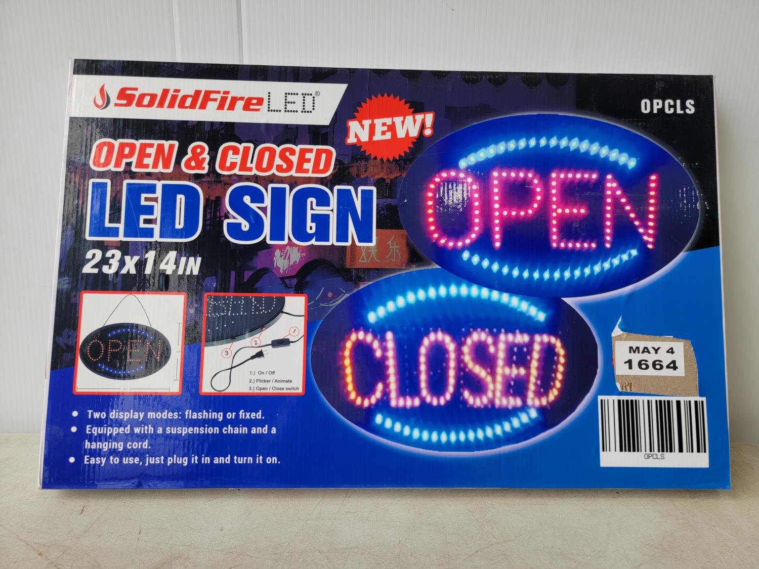 SolidFire LED Open & Closed Sign (Unused) [24EH05997-124] | Team Auctions