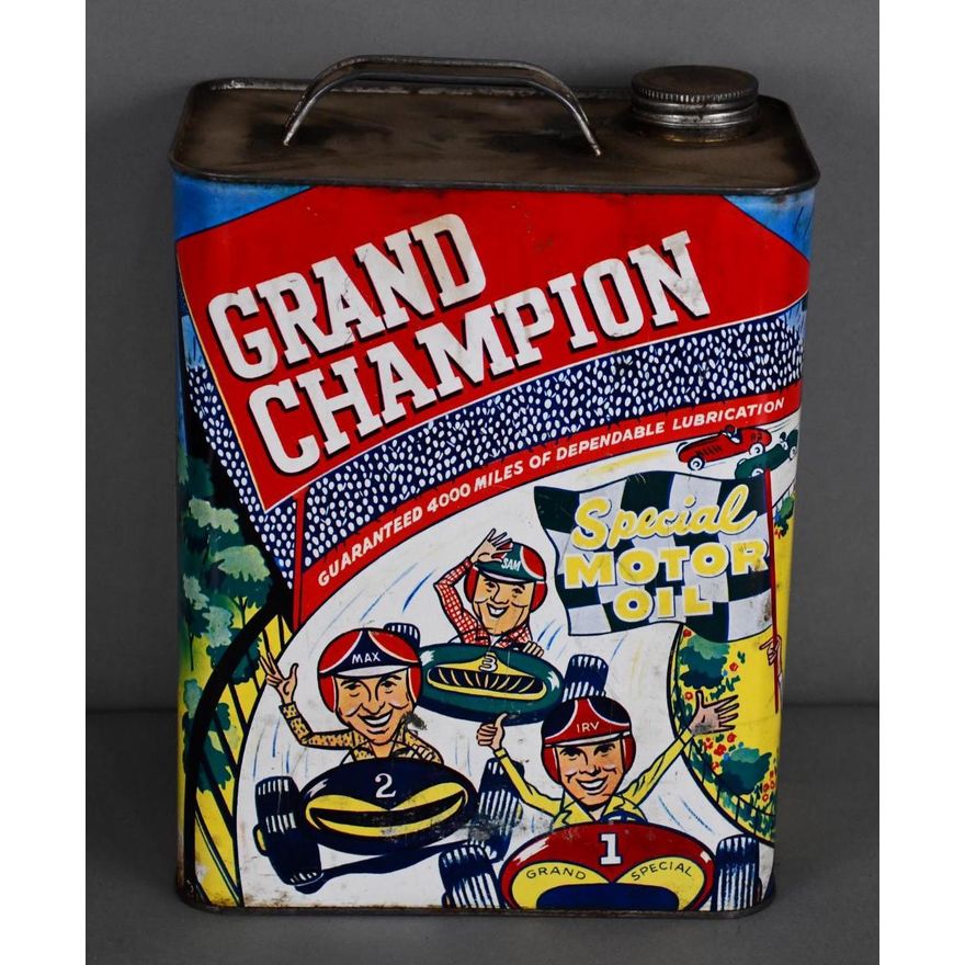 Grand Champion Special Motor Oil Two-Gallon Metal Can