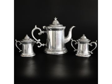 Vintage Wilton Armetale Pewter Tea Set, Three Pieces Total
