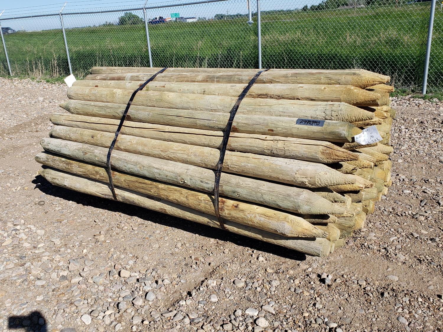 (70) 4-5 Inch X 8 Ft Treated Fence Posts (Unused) [24FP03993-005 ...