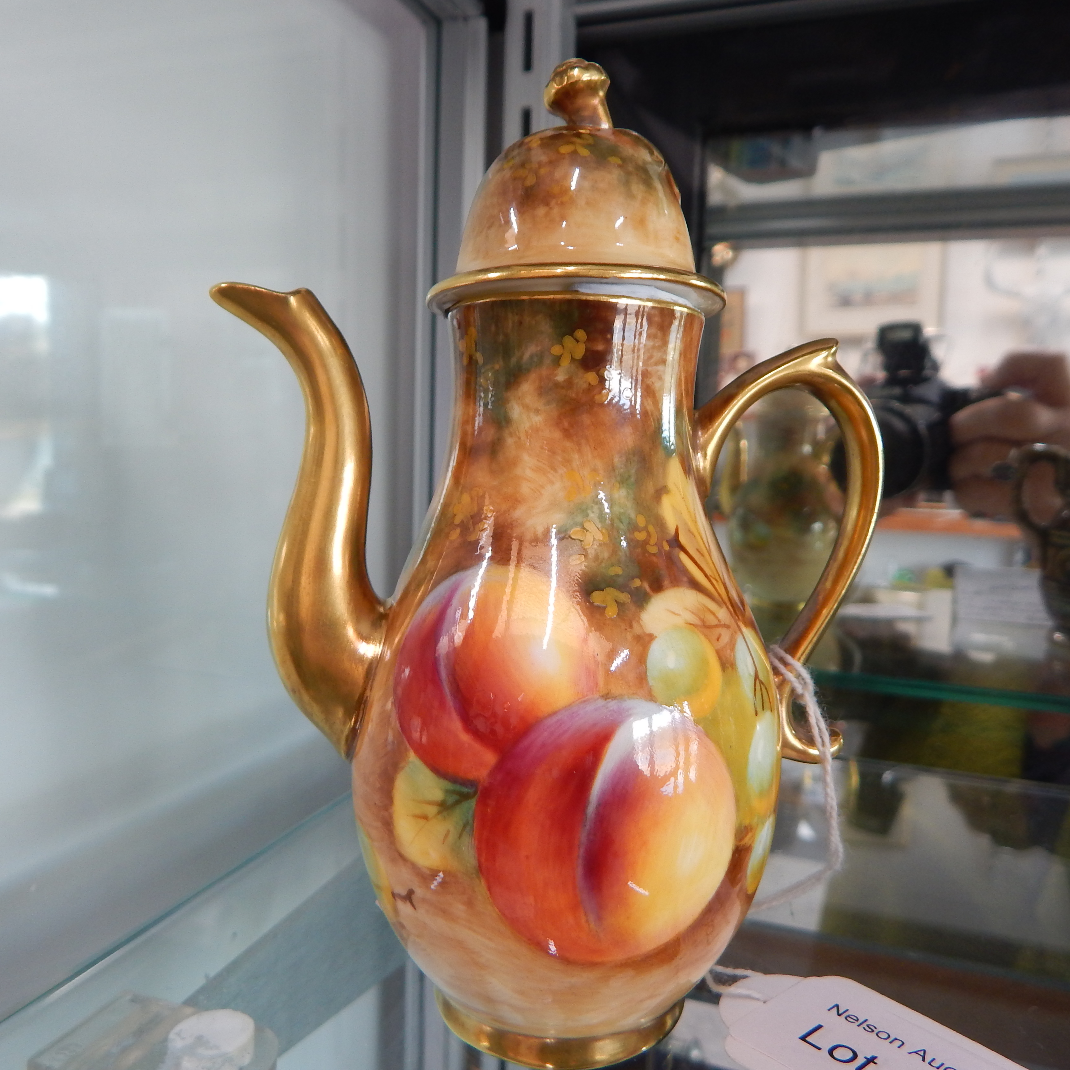 Royal Worcester Mini Coffee Pot signed William Roberts — sold at auction in New Zealand for $140