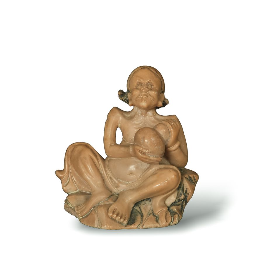 A Chinese soapstone carving of a Luohan, 19th century