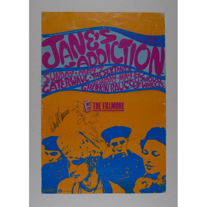 1989 Jane's Addiction The Fillmore Band Signed Poster Extra Fine 61