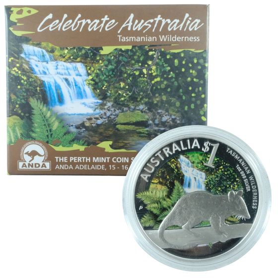 Australia 2011 'Tasmanian Wilderness' Coloured Proof Silver (999) $1, FDC