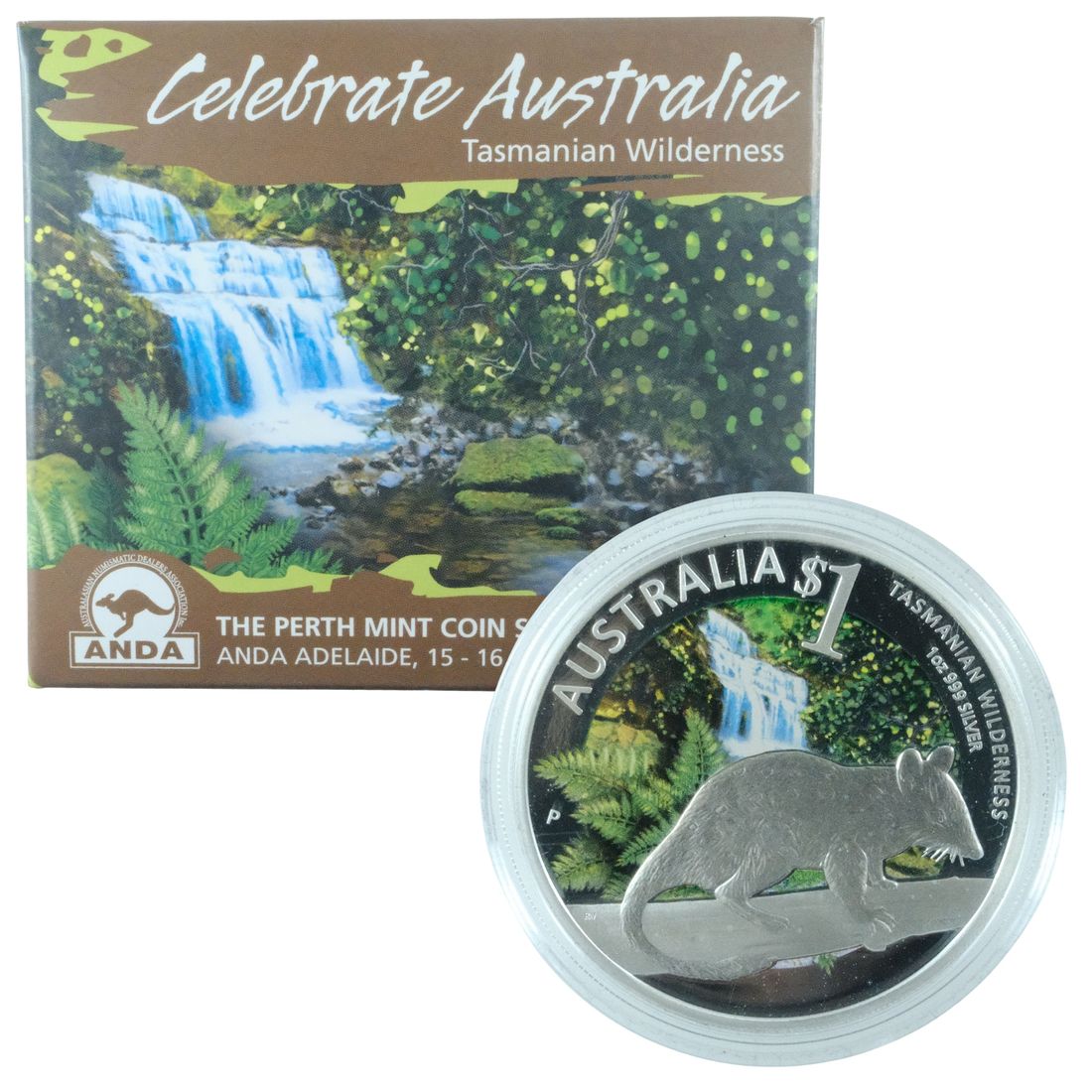 Australia 2011 'Tasmanian Wilderness' Coloured Proof Silver (999) $1, FDC