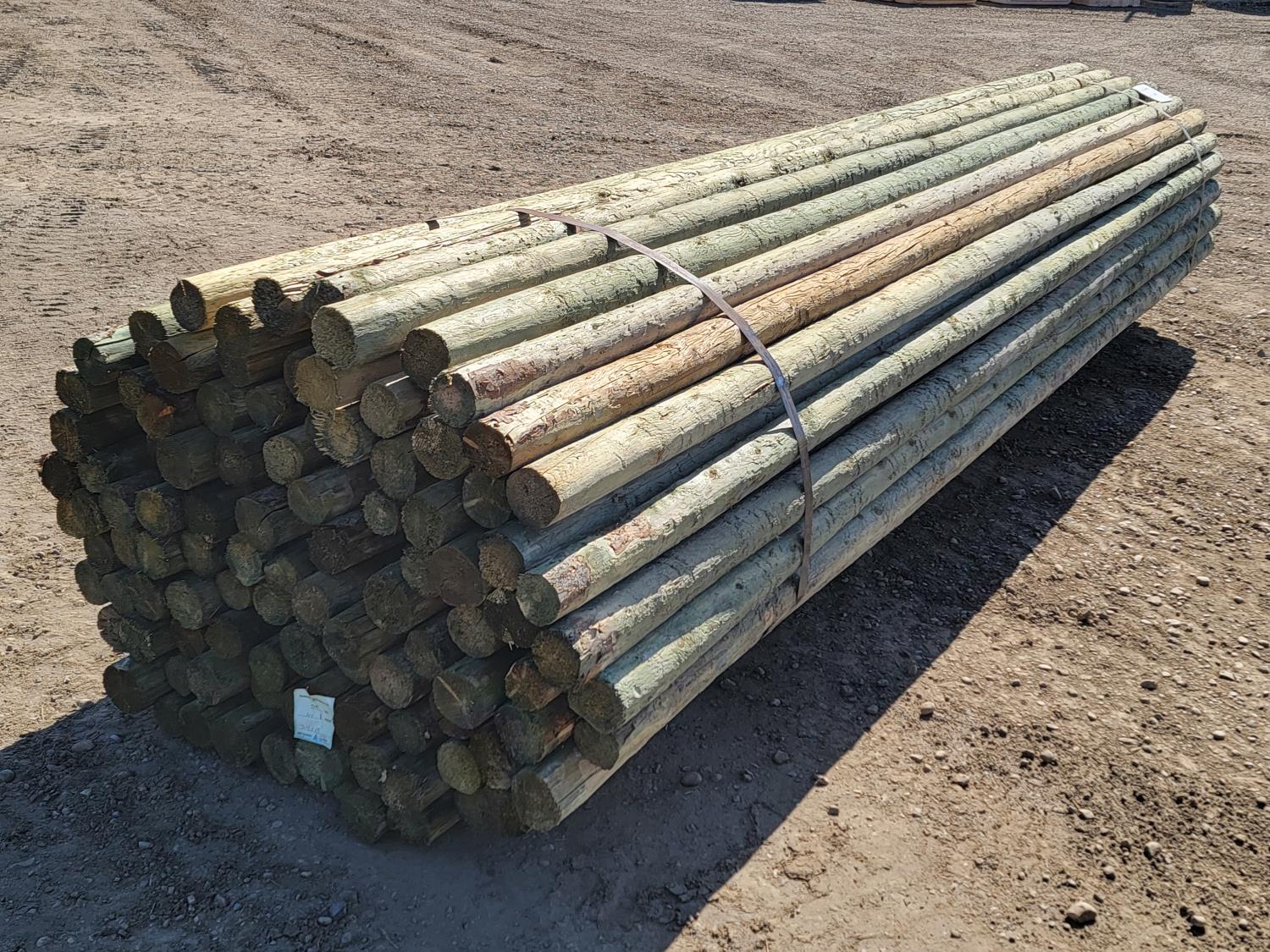 100 Timber Rails (100) 3-4 Inch X 14 Ft Treated Fence Rails (Unused) [24DG03993-054 ...