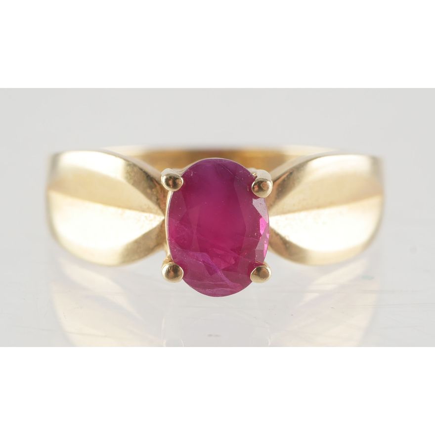 14K GOLD RUBY RING, SIZE 7