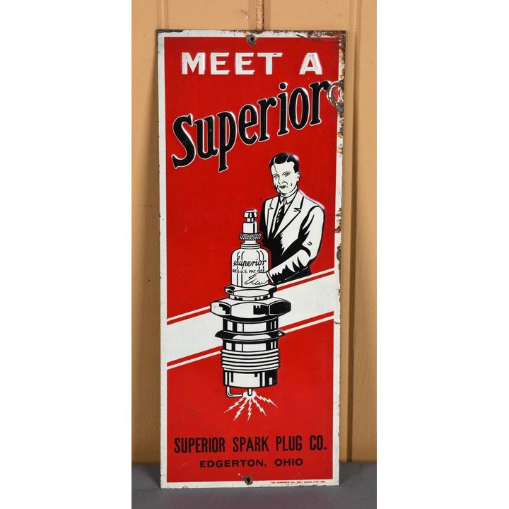 Superior Spark Plugs Metal Sign (TAC)