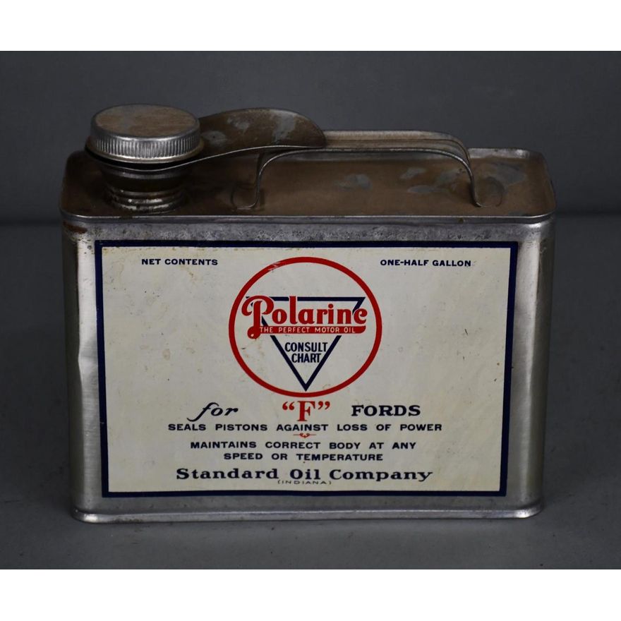 Standard Oil Polarine for "F" Fords Half-Gallon Flat Metal Can
