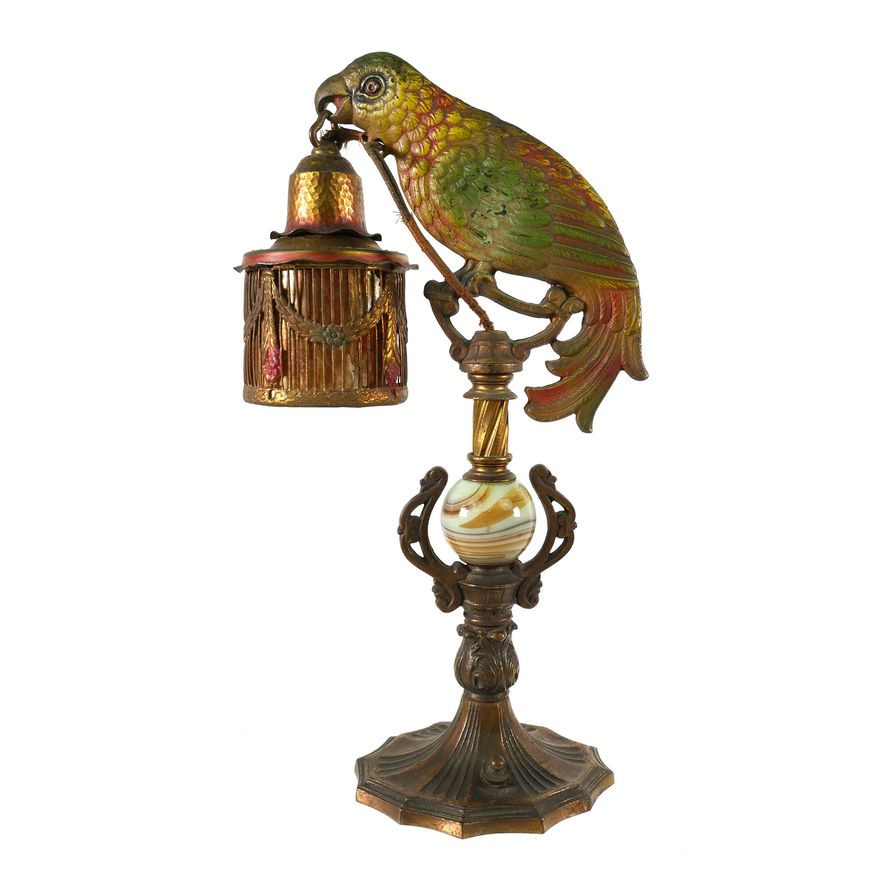 Antique Art Deco Parrot Lamp