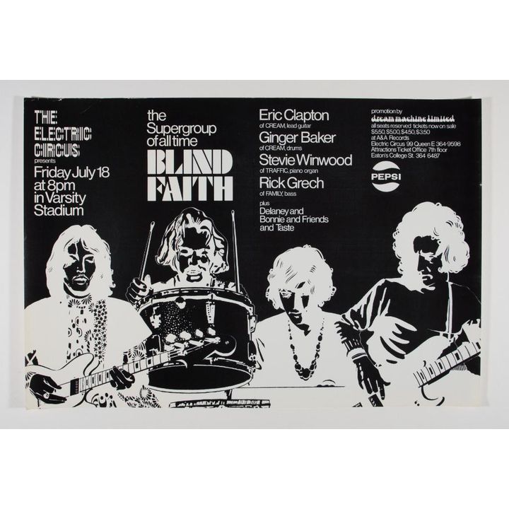 1969 Blind Faith Varsity Stadium Toronto Poster Excellent 75