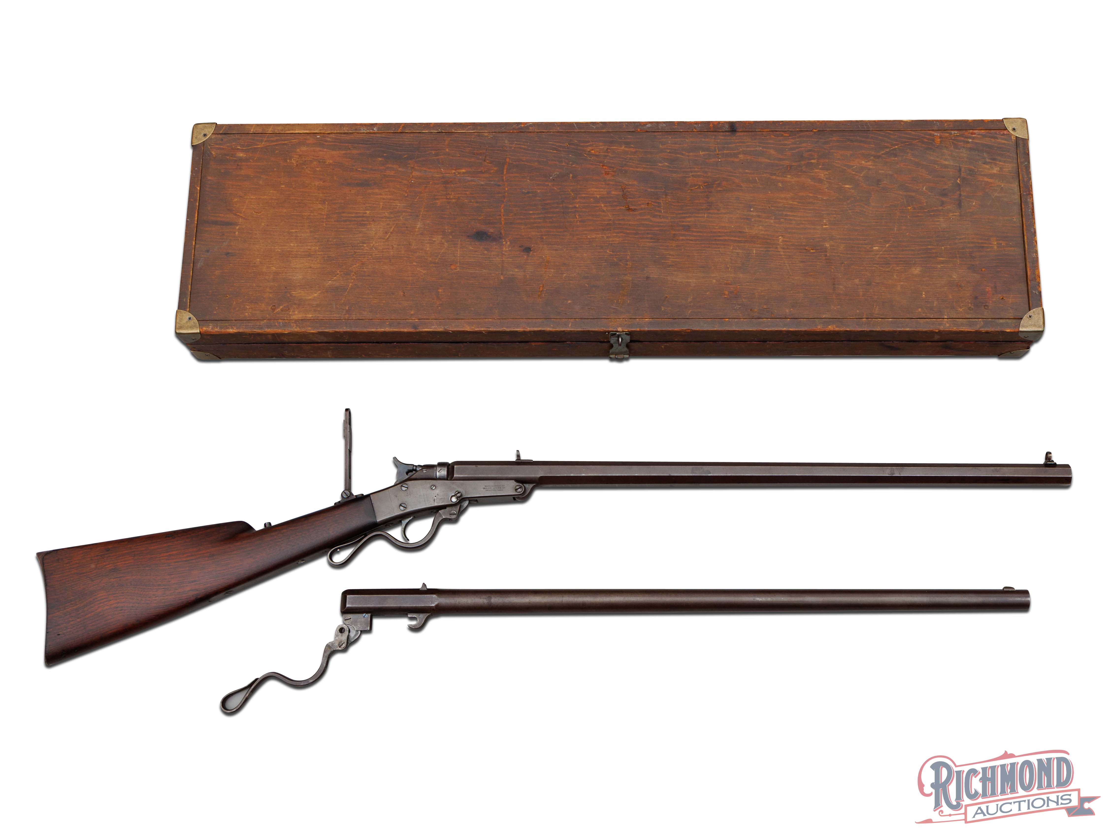 Cased 2 Barrel Maynard Model 1873 Improved Hunting And Target Rifle No ...
