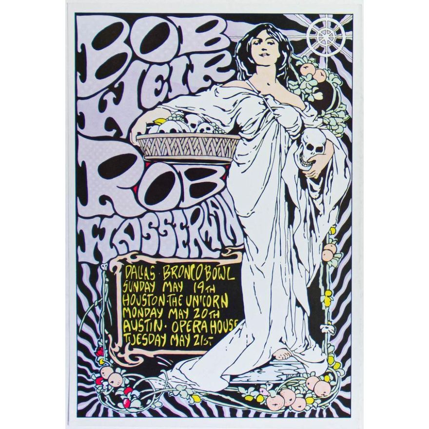 1991 Bob Weir Rob Wasserman Texas Tour Poster Near Mint 87