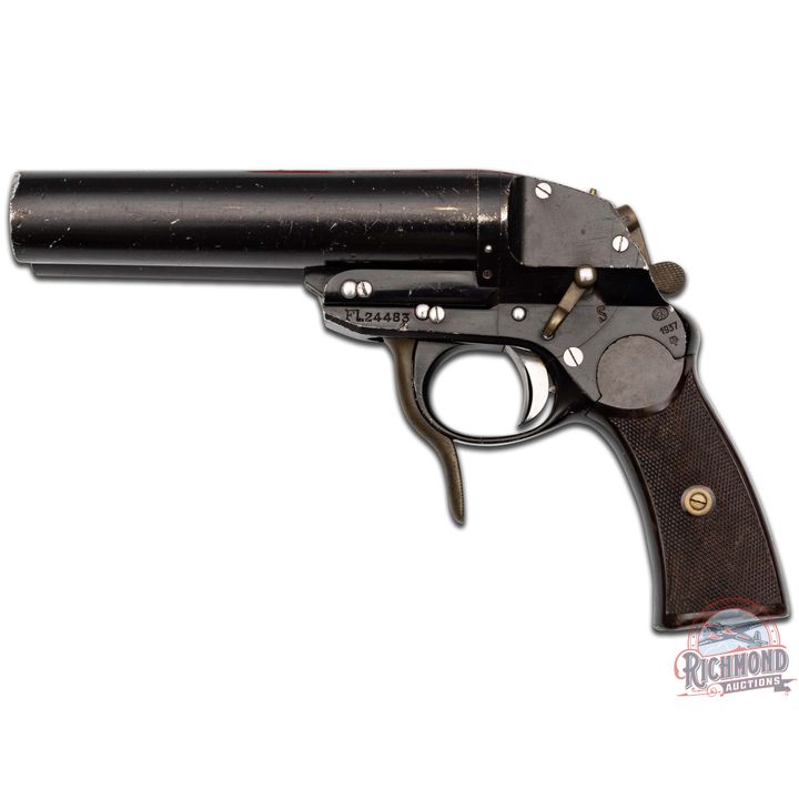 WWII 1937 German Luftwaffe Emil Eckoldt Double Barrel Signal Flare Pistol