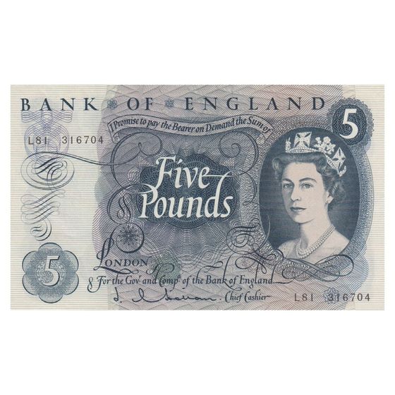 Great Britain 'Hollom' £5 (1963-66) good Extremely Fine OPQ