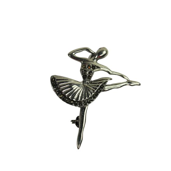 Ballerina Brooch in Sterling (925) Silver with Marcasite highlights