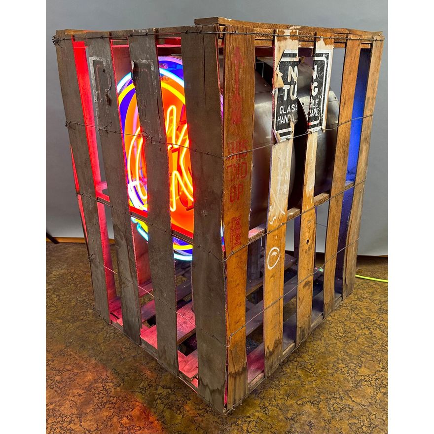 "STUNNING" (Chevrolet) OK Porcelain Neon Signs in the Original Crate (TAC)