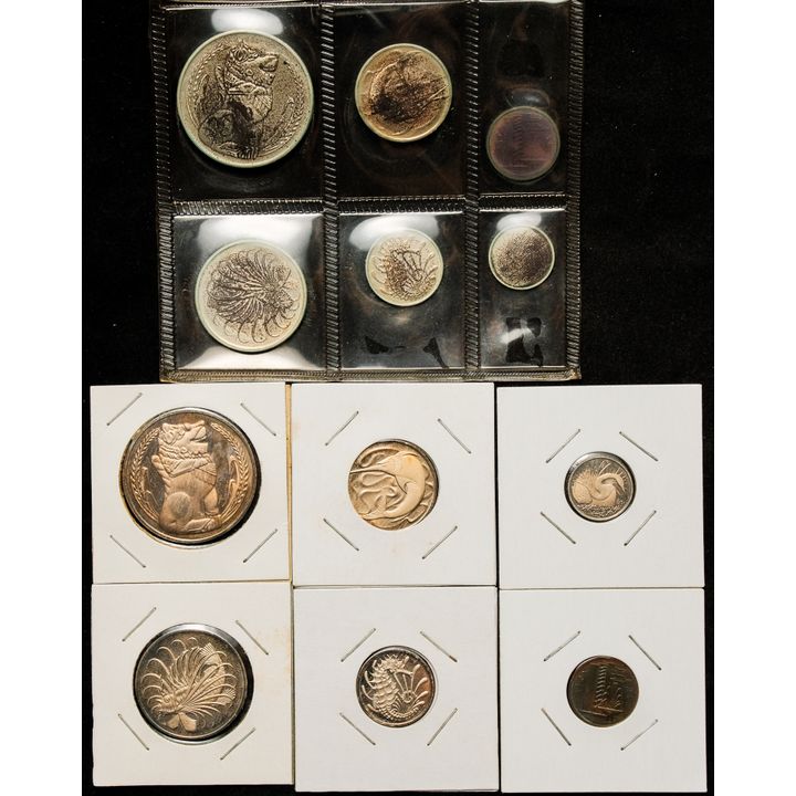 Singapore 1968 & 1974 1cent -$1 Proof coin set Total 2set (Oxidation) No Reserved Price!