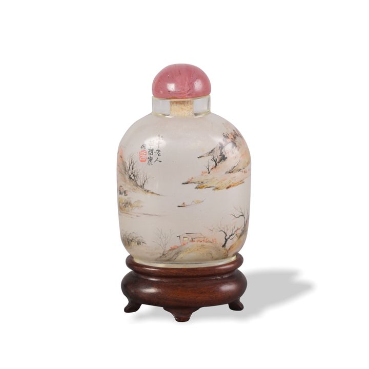 Chinese Inside-Painted Glass Snuff Bottle by Bai Langchen