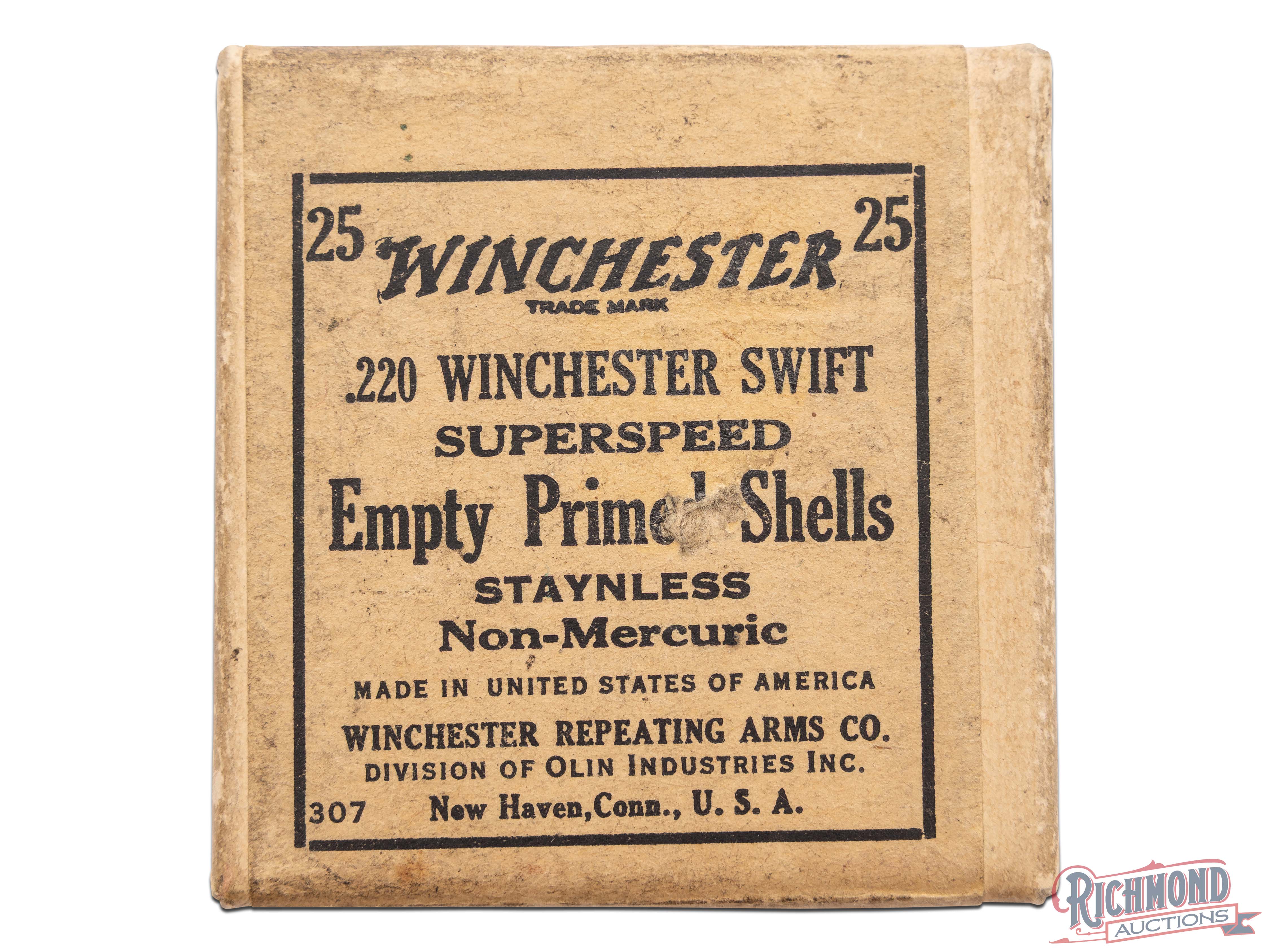 Winchester .220 Swift Superspeed Empty Primed Shell Two Piece ...