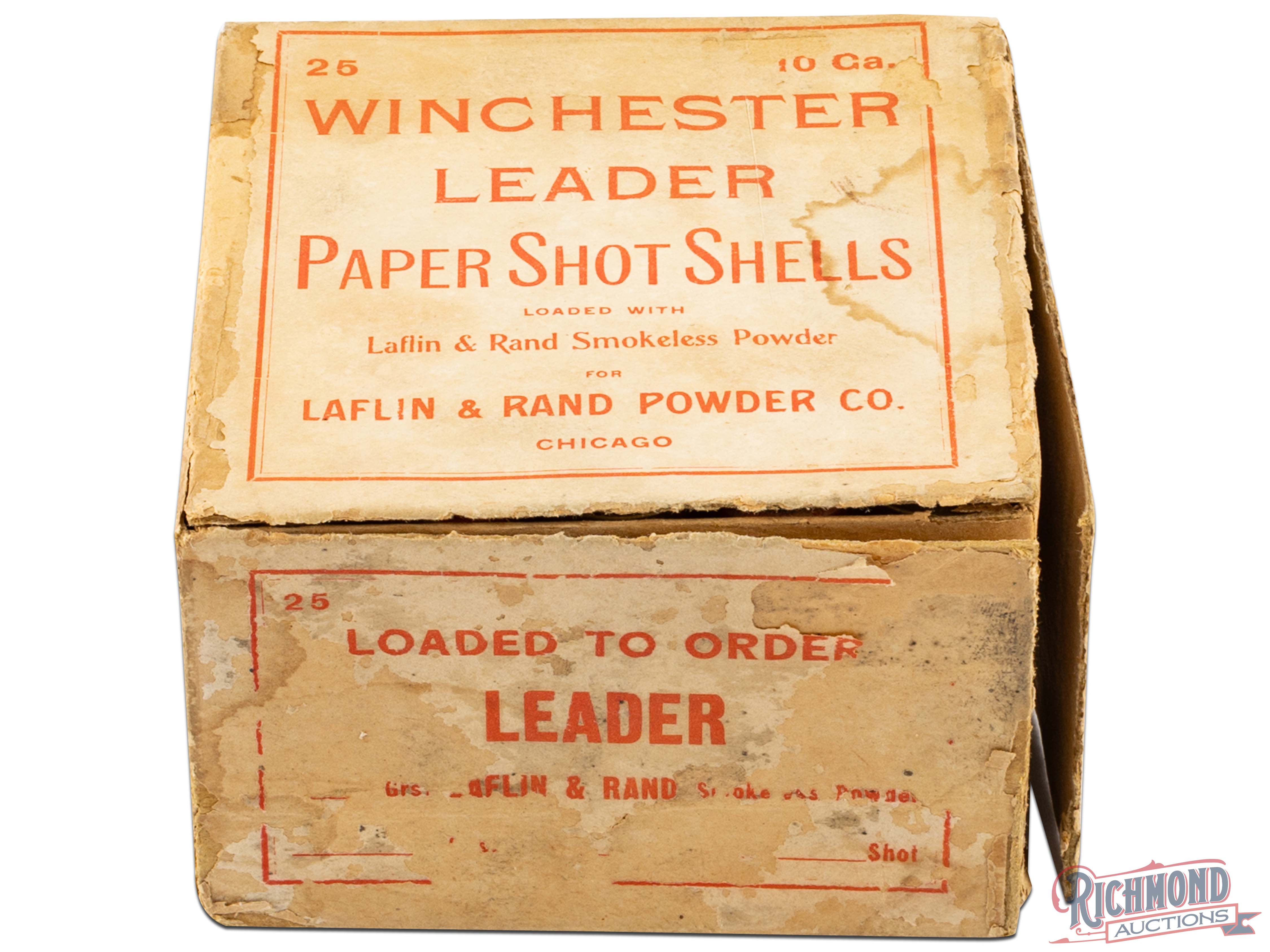 Full Box Of Laflin & Rand 10 Gauge Winchester Leader Paper Shot Shells ...