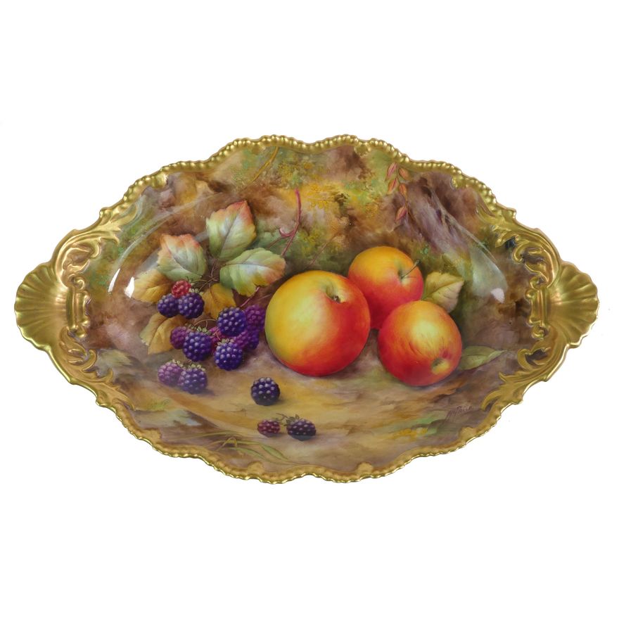 ROYAL WORCESTER Painted Tazza by H.H. PRICE