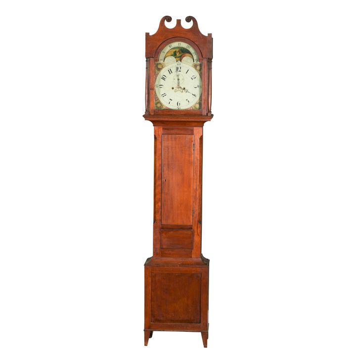 A Federal mahogany tall case clock of Virginia significance