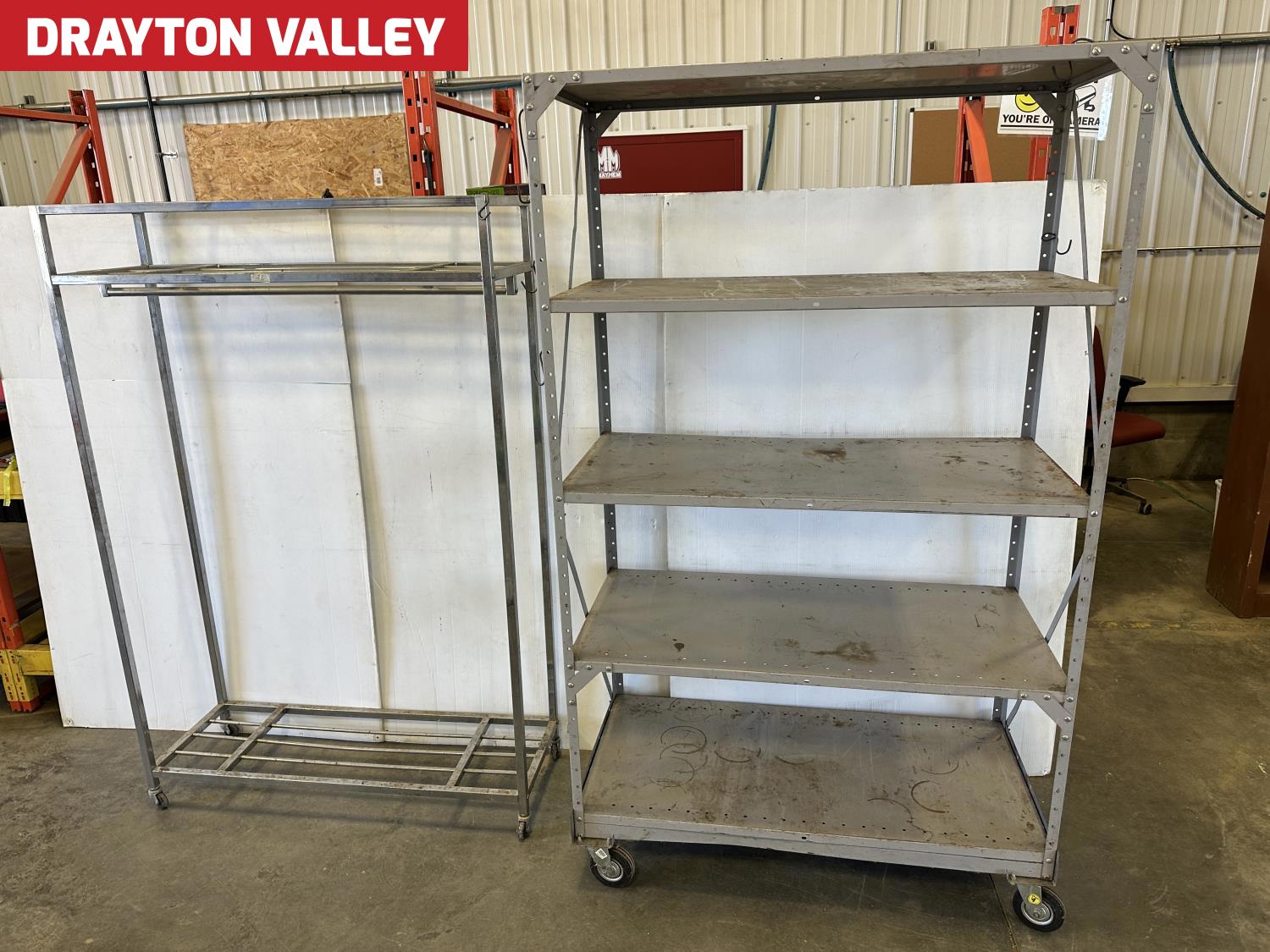 5 Tier Wheeled Metal Shelf and Rolling Clothing Rack [25JB37002-004 ...