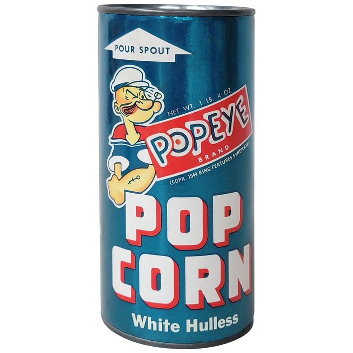 Popeye Popcorn Cardboard Can