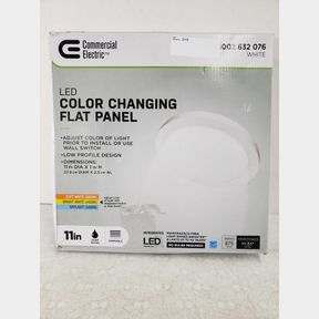 Commercial Electric - 11in Dimmable White Integrated LED Round Flat Panel Flush Mount