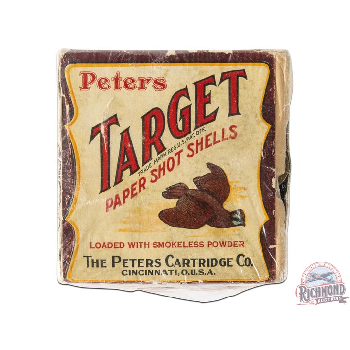 Factory Full Two Piece Box of Peters Target Paper Shotshells in 16 Gauge